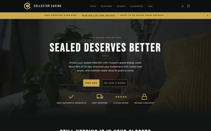 Collector Casing website screenshot